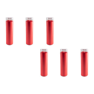 Haight Unscented Tall Glass Candle Red - Set Of 6