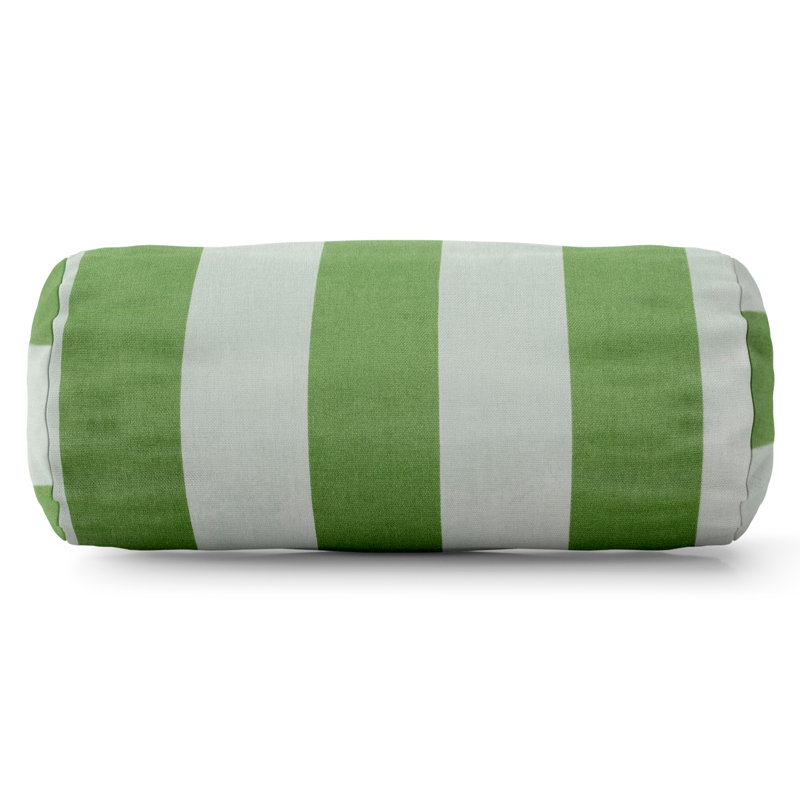 Vertical Stripe Striped Reversible Throw Pillow, Sage/Cream