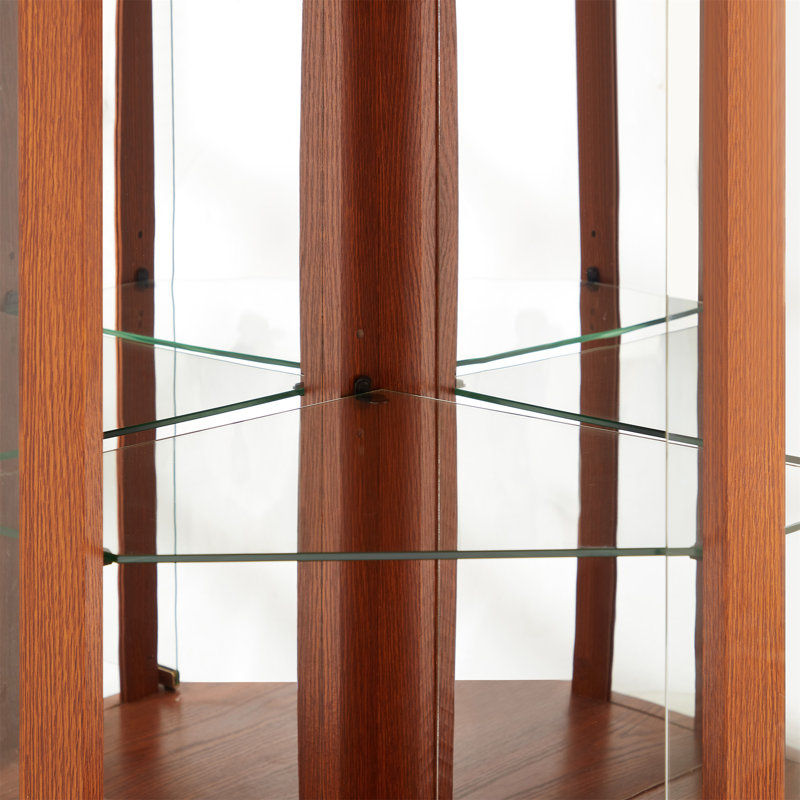 Vitrine d'angle vitrée d'angle pour vitrine d'angle, Chêne foncé