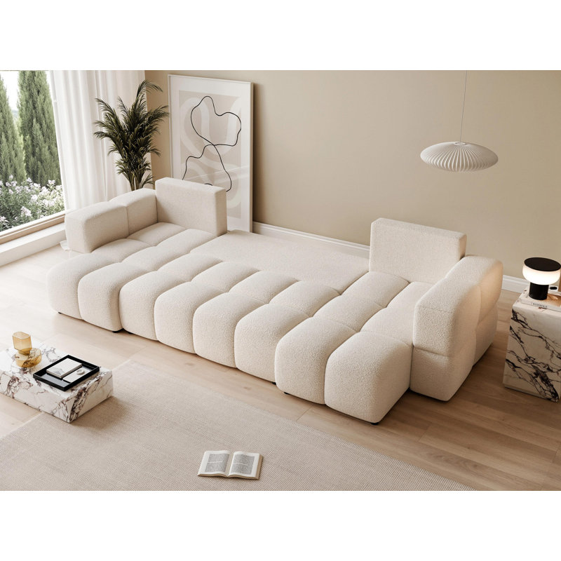6 Seater Sofa Bed, Cream