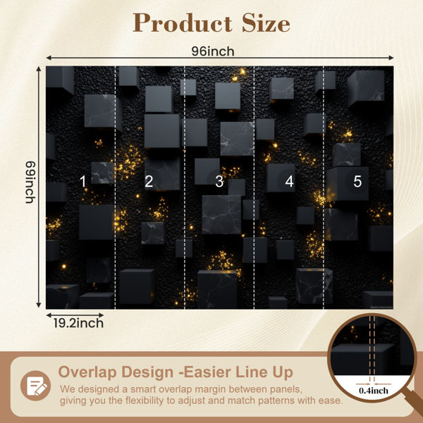 Red Barrel Studio Futuristic Peel and Stick Wallpaper Black 3D Cubes ...