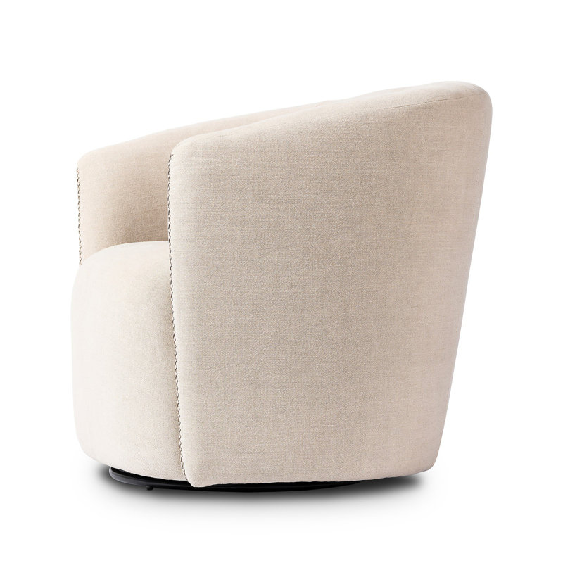 Salena Swivel Chair-Sonoma Chestnut, Broadway Dune
