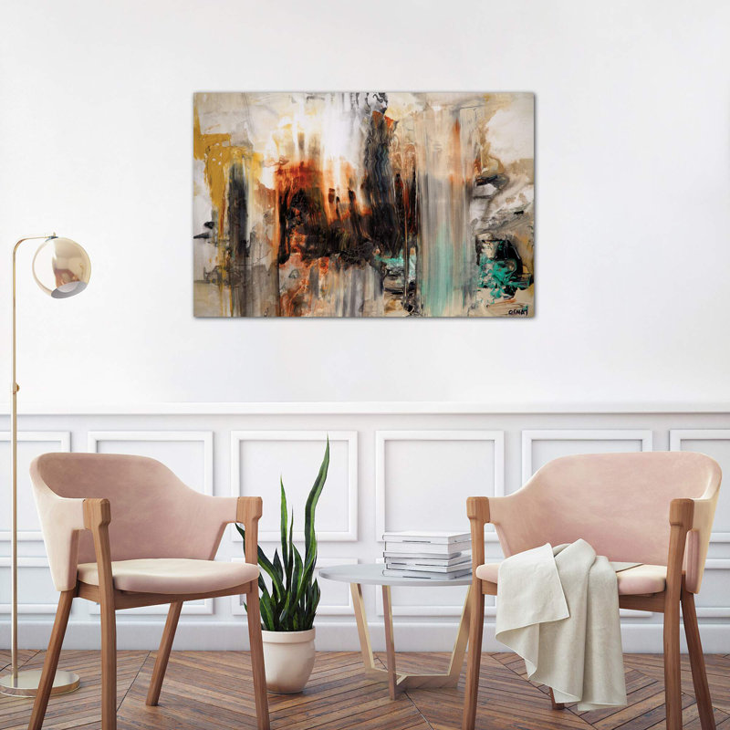 Abstract 1 Piece Wrapped Canvas Painting, 101.6 cm H x 66.04 cm W x 1.91 cm D