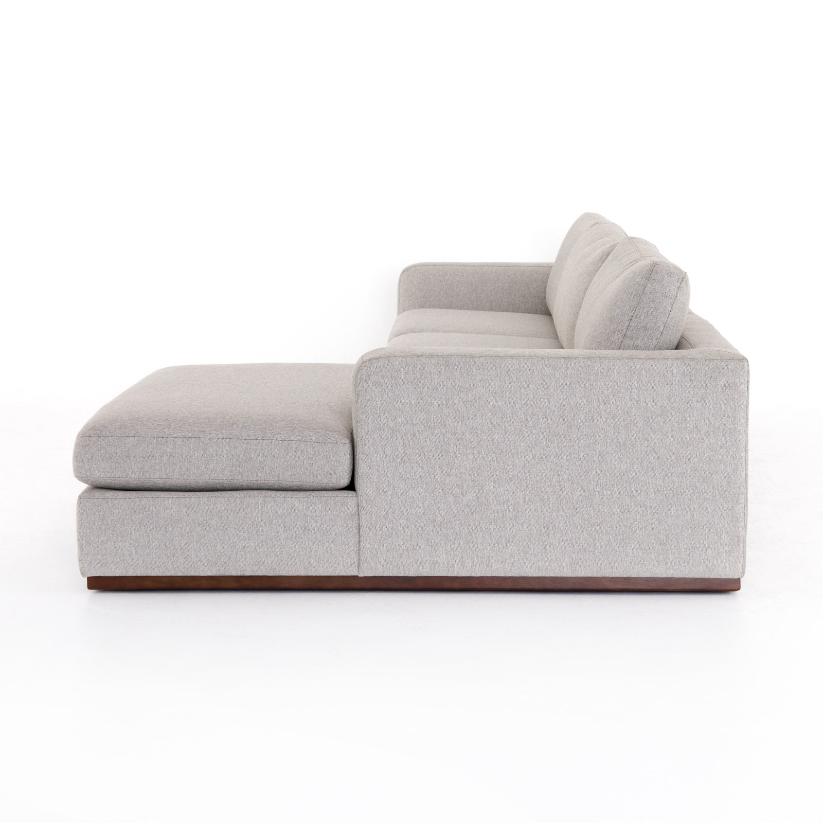 Marah Modular Upholstered Chaise L-Sectional, Right Hand Facing, Aldred Silver Polyester Blend