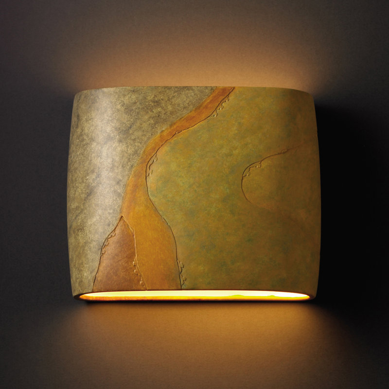 Armance Ceramic Wall Sconce, Harvest Yellow Slate
