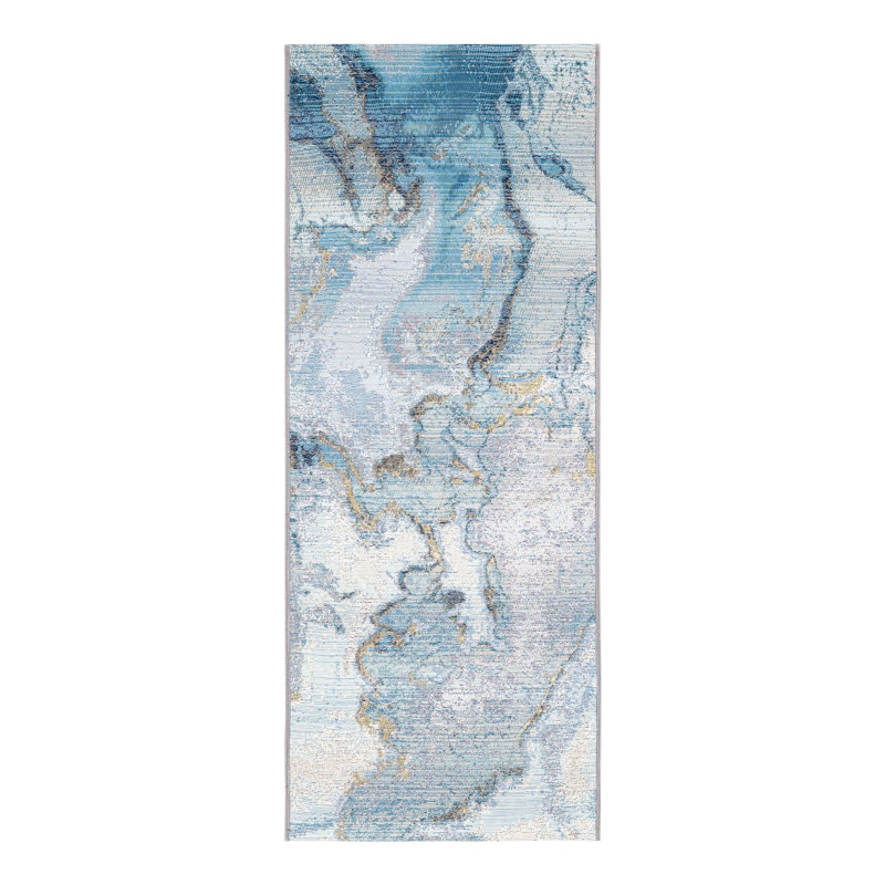 Keazia Washable Abstract Indoor / Outdoor Rug, Runner 2' x 5'1"