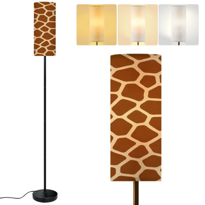  68.5" Standing Floor Lamp Abstract modern giraffe seamless Animals trendy Dimmable Metal Pole Lamp with Linen Lampshade LED Bulb Included
