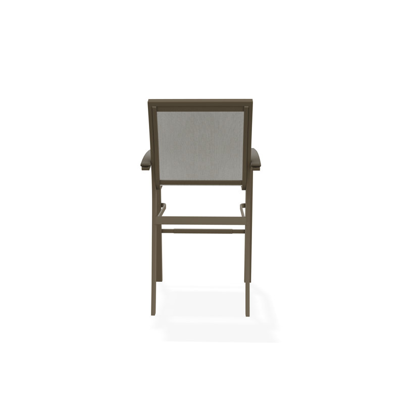 Chaise de café empilable en aluminium Bazza, Bois de plage, Huître Augustine
