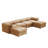 Eason U-Shaped Chenille Sectional Sofa with 2 Ottomans & Storage