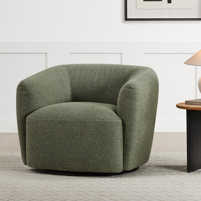 Chaise pivotante en tonneau Jeremiah, Tweed chanvre Nathan