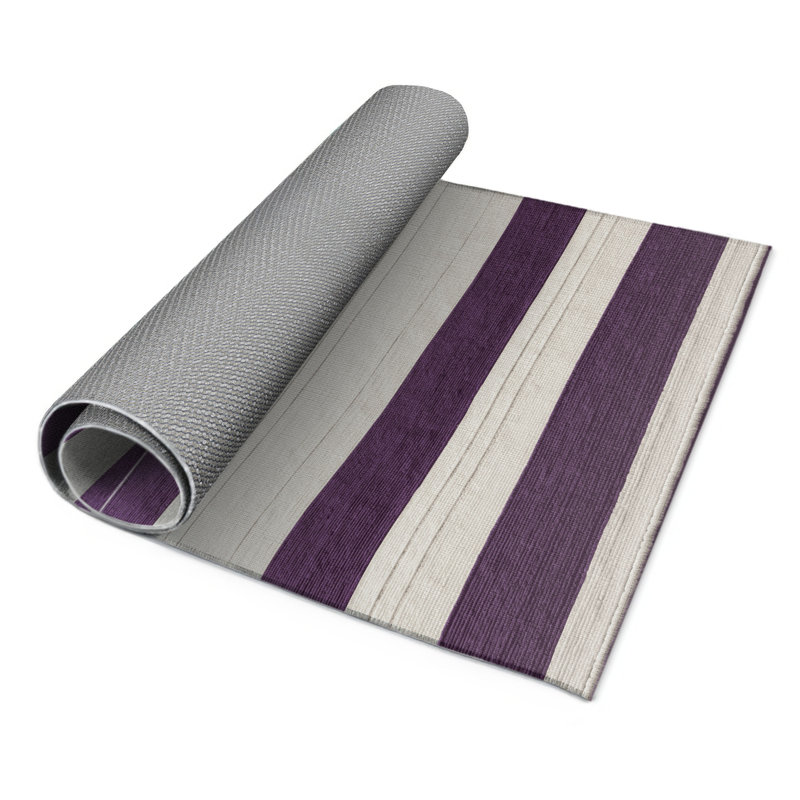 Tapis intérieur / extérieur gris HorizontalStripes, Rectangulaire 3 pi x 5 pi