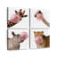 «Funny Animal Wildlife», ensemble de 4 reproductions sur toile 4 pièces par Emma P-93062183