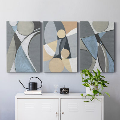 " A Soft Jeweled Geometric I " 3 Piece Art Color Photography Print
