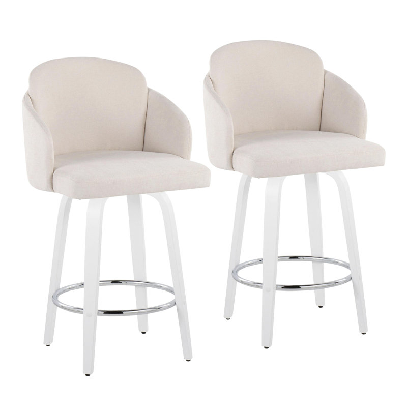 Tabouret de comptoir à hauteur fixe avec pivot, Beige
