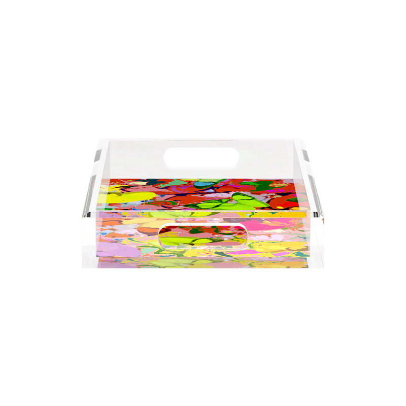 Mariposa Acrylic Rectangle Decorative Tray, Pop, 12.5"W x 7.75"D x 2"H