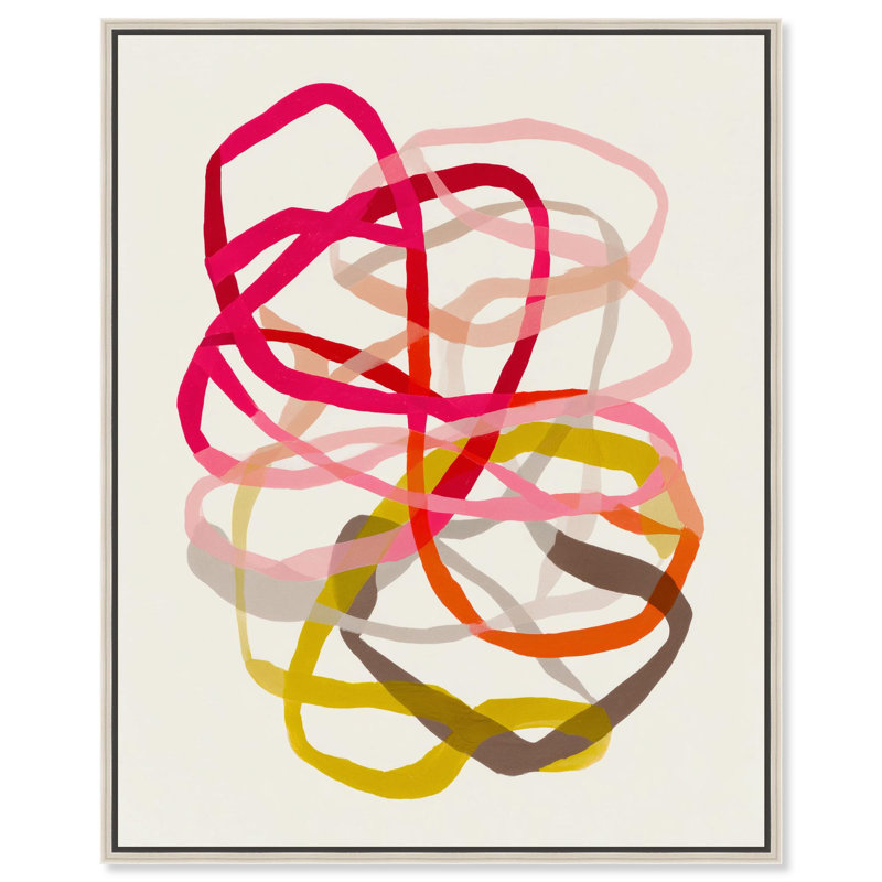 «Playful Scribble I», reproduction d'art sur toile par Art Remedy, cadre argenté, 36 x 45, H 46 po x l 37 po, Cadre argenté