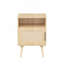 Table de chevet en rotin de style moderne - Rangement spacieux avec pieds en bois massif pour la chambre à coucher, le dortoir et les petits espaces - Chêne