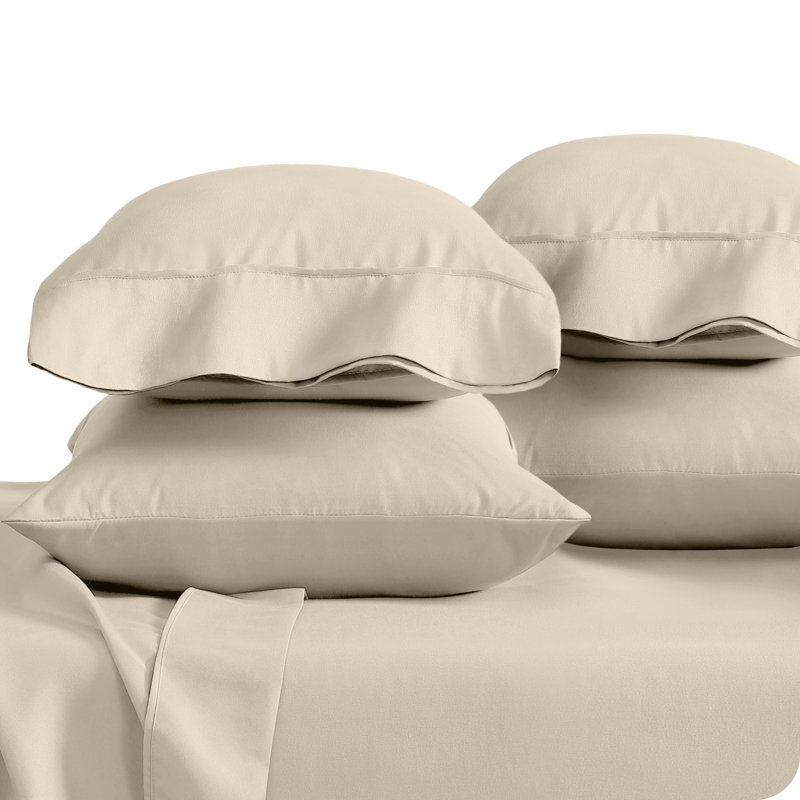 Ultra-Soft Microfiber Pillowcase, Sand, 4 King Pillowcases
