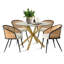 Ensemble de table de salle à manger pour 4 personnes avec table ronde de 39 po et 4 fauteuils rembourrés Boucle-103707433