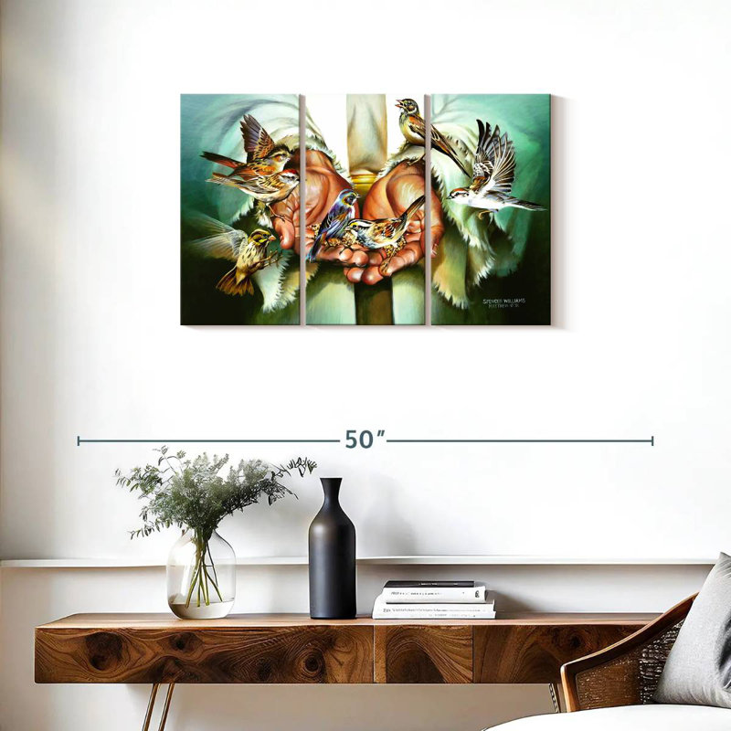 Adella Birds And Hands, 20" H x 33" W