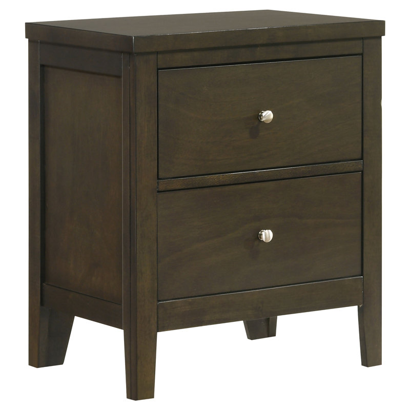 2-drawer Nightstand Bedside Table, Espresso
