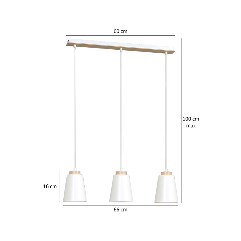 Bauman 3 - Light Pendant, White
