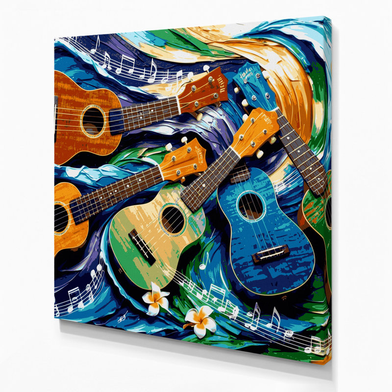 Art musical sur toile grise, H 16 po x l 16 po