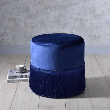 Everly Quinn Grainger 15 Wide Velvet Round Pouf Ottoman & Reviews