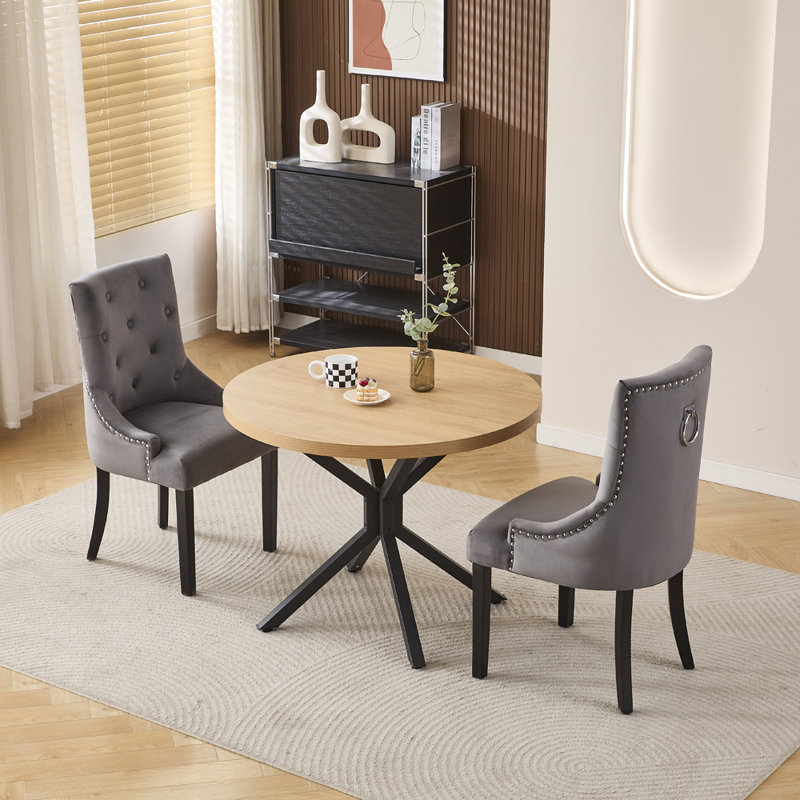 Dining Set, Dark Grey Ring Back Chairs#2