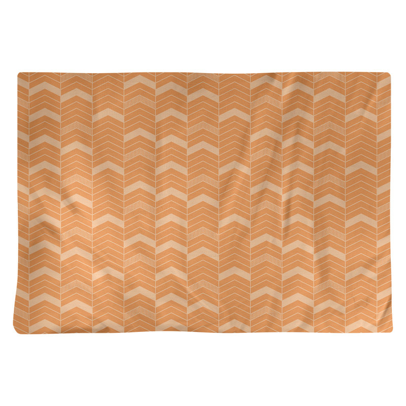 Récapitulatif à chevrons 18" lineed Stephenie, Orange, Polyester