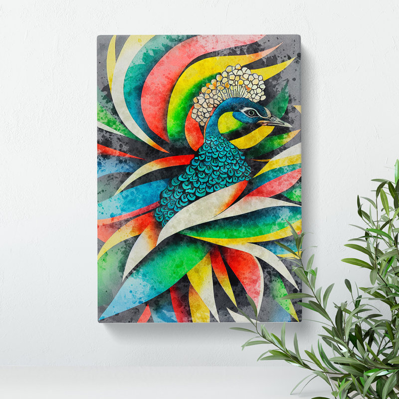 Peacock Colour - Wrapped Canvas, 60cm H x 40cm W