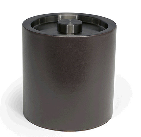 Seau rond à glace rond 2 qt London, H 7,25 po x l 5,75 po x P 5,75 po, Noir / noir mat