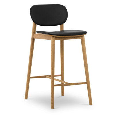 Bonato 26'' Seat Height Genuine Leather Counter Stool