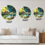 Paysage avec arbre bleu au bord de l'eau - horloge murale Country-1238845248
