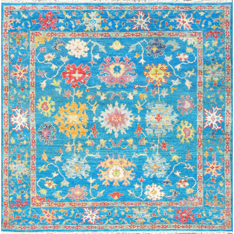 Oushak Oriental Area Rug in Turquoise