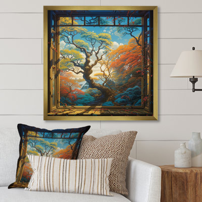«Robleh Blue and Yellow Window Blossoms», reproduction sur toile
