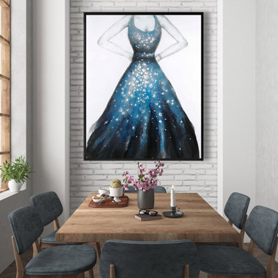 Blue Princess Dress Print On Canvas