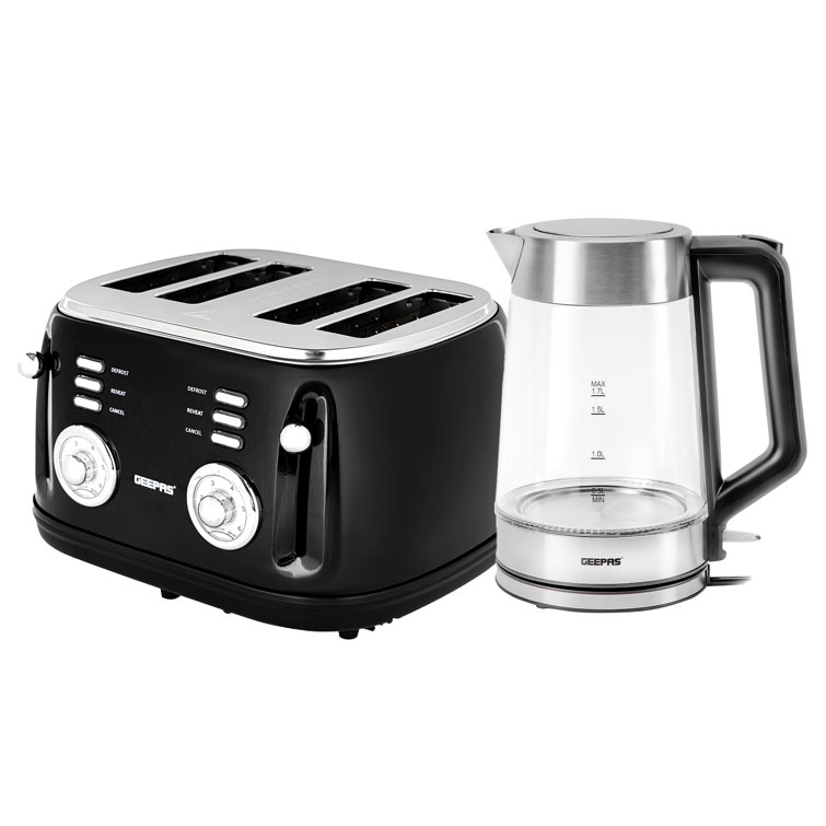 Geepas Kettle And Toaster Combo Glass Kettle Toaster Set Geepas