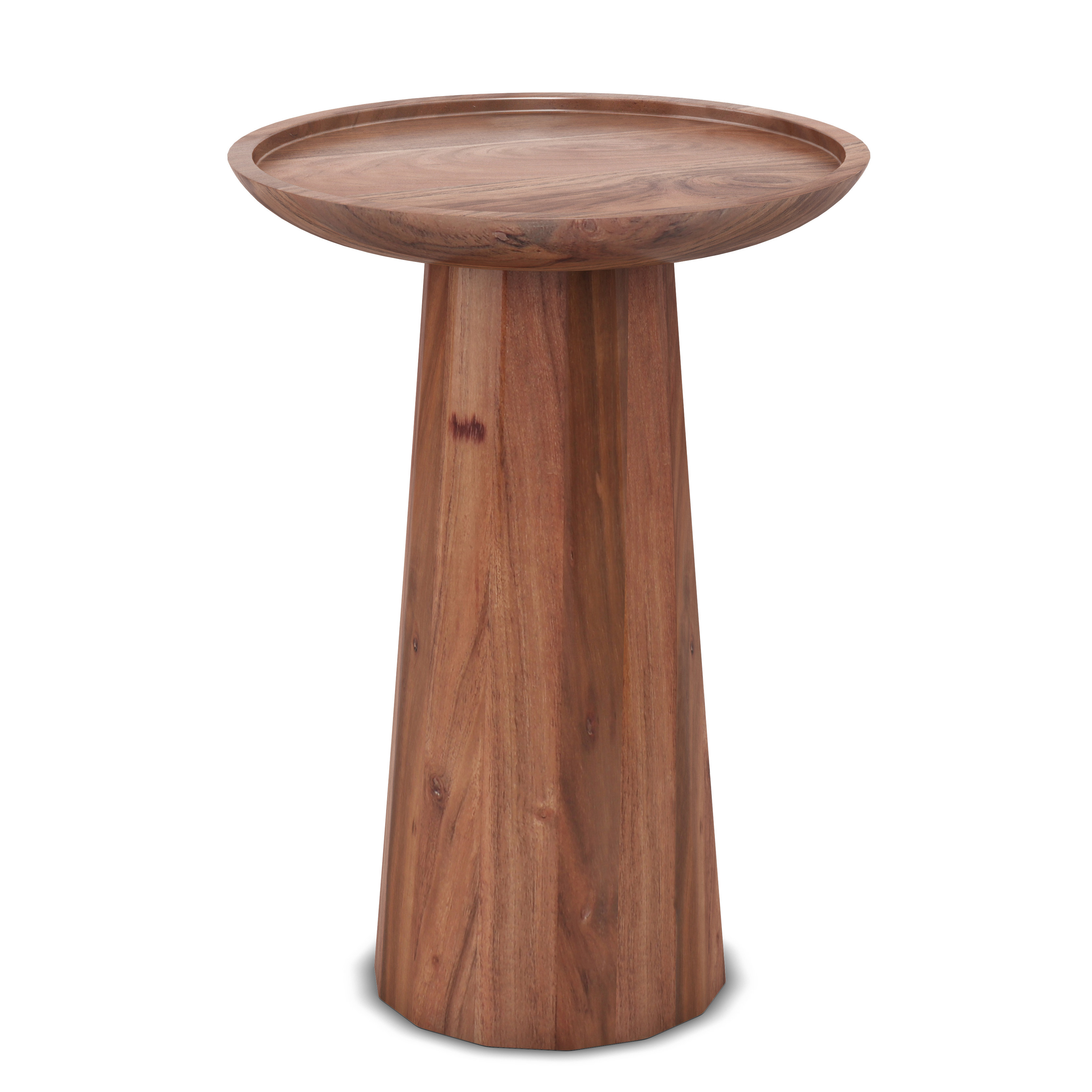 Millwood Pines Dovercourt Solid Wood Tray Top Pedestal End Table ...