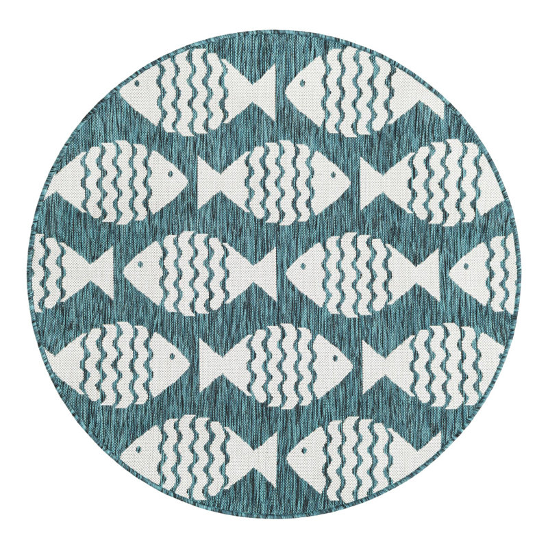 Tapis intérieur / extérieur d'extérieur Coastal, Rond 4 pi 1 po