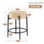 Chaise de style Mid-Century 2 - tabourets de cuisine sans dossier de 23,6 po avec revêtement beige et base en métal robuste-1835174297