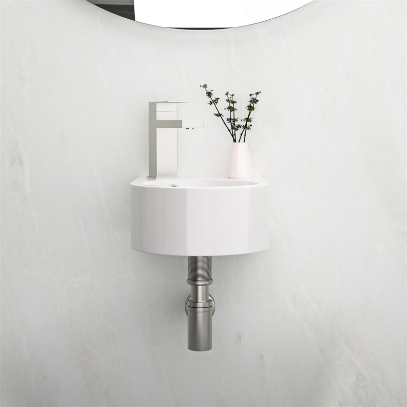 MONSFEST 13'' Ceramic Circular Bathroom Sink