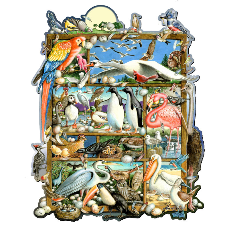 Art mural par Laura Seeley, Nature Wall Art, Birds, H 32 po x l 25,6 po x P 1 po