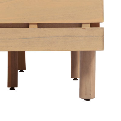 Canapé d'extérieur 3 places en bois d'acacia avec coussins amovibles