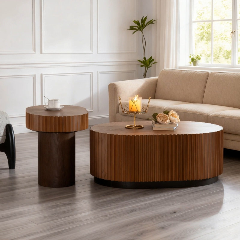 Ensemble de 2 tables basses gigognes Handcraft