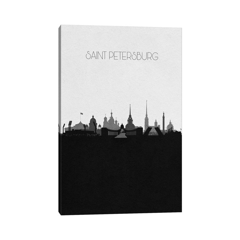 Saint Petersburg, Russia City Skyline by Ayse Deniz Akerman - Wrapped Canvas Print, 66.04 cm H x 45.72 cm W x 3.175 cm D
