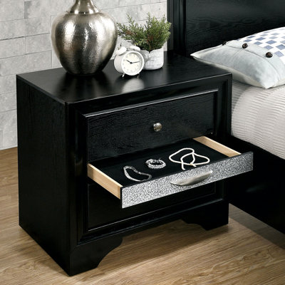 Table de chevet noire à 3 tiroirs et meubles contemporains de style moderne