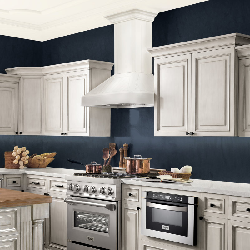 48" 400 CFM Ducted Wall Mount Range Hood in White