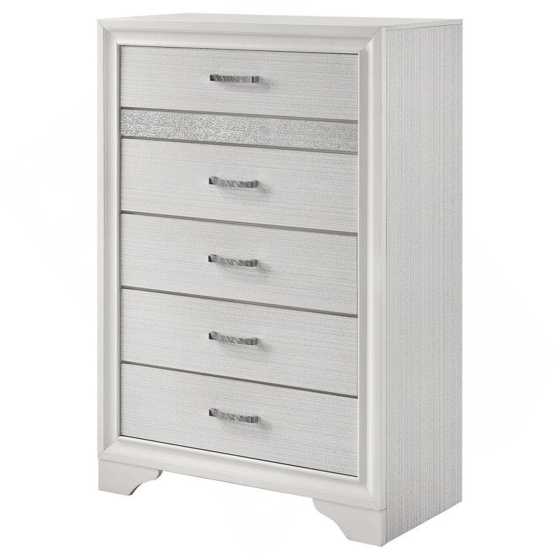 Commode de chambre à 6 tiroirs Annie, Blanc