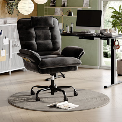 Mid-Century Ergonomic Office Chair with Adjustable Height,Swivel Rolling Desk Chair with Breathable Fabric for Home Office